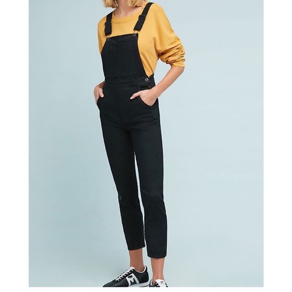 3x1 Black Denim Waxed Shiny Skinny Overalls - Picture 16 of 16